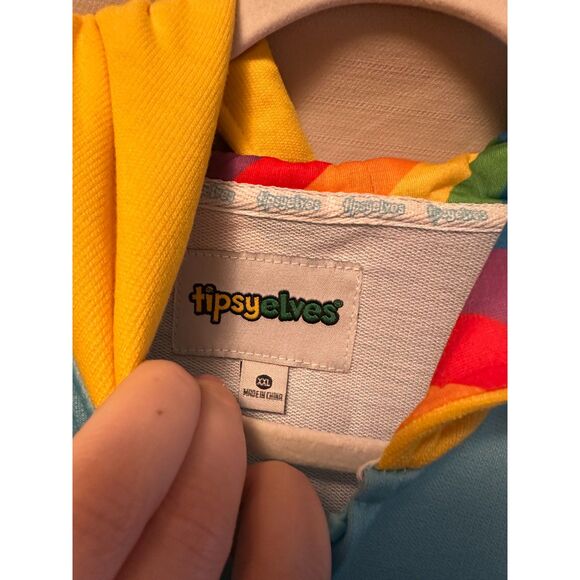 NWT Tipsy Elves Rainbow Power Stance Men Halloween Costume Size XXL - Picture 2 of 8